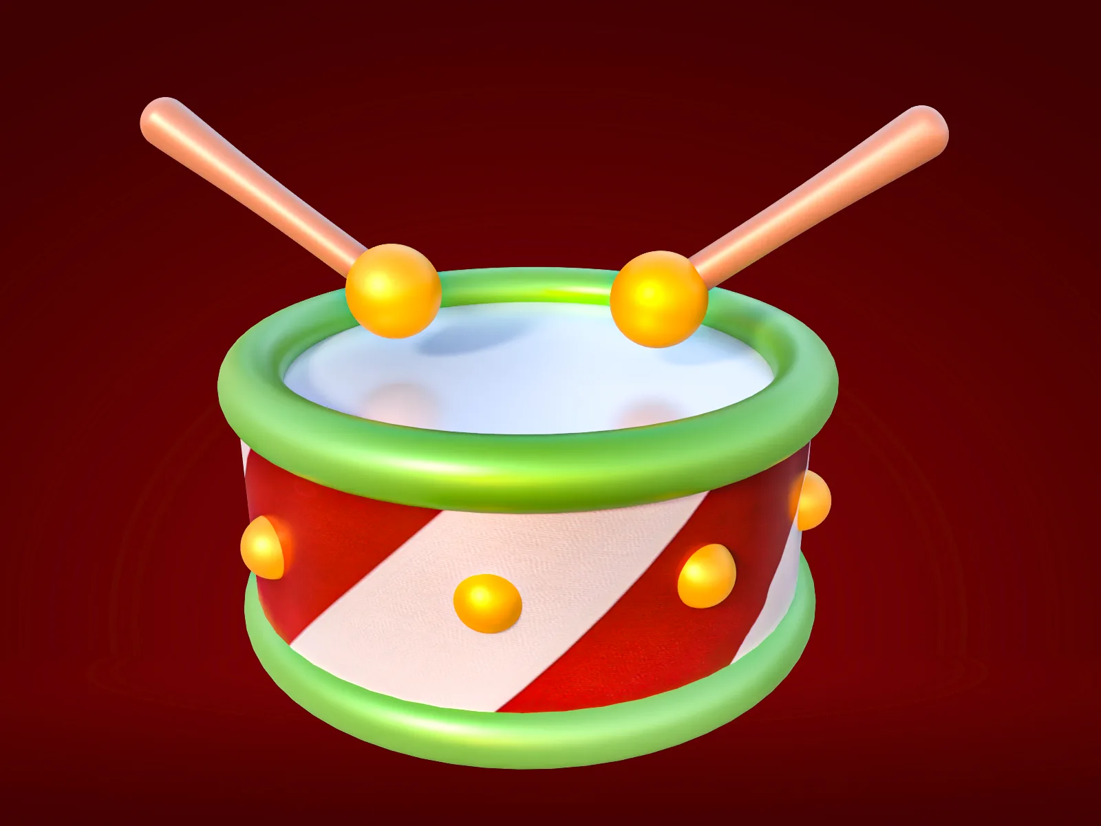 Christmas Drum 3D Model